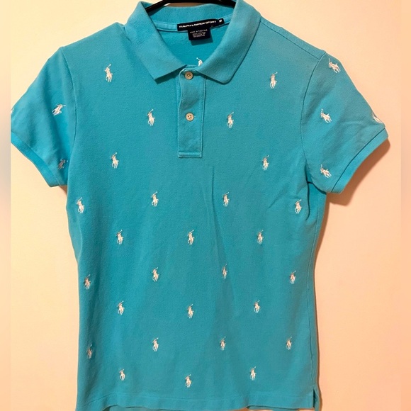 Ralph Lauren Turquoise Polo Shirt M - Picture 1 of 6